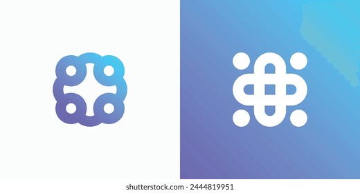 Diseño de logo de Vector de una persona giratoria formando una cruz médica en un estilo moderno, simple, limpio y abstracto.
