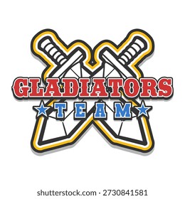 Design de logotipo vetorial para uma equipe da escola chamada Gladiators.
