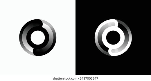 Diseño de logo vectorial en forma de círculo infinito con un efecto tridimensional en un estilo moderno, simple, limpio y abstracto.