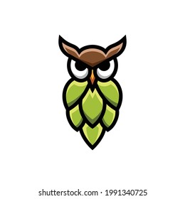 Vector Logo Design shape Owl and Brew In background white