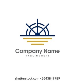 vetor logotipo design ícone de leme de navio. design de logotipo