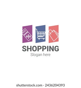 vector logo design shopping templete concept.