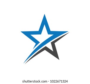 vector logo design of star, dynamic star, slashed star, logo template iconic star