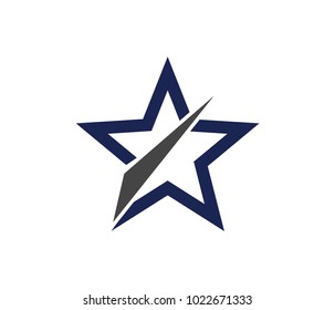 vector logo design of star, dynamic star, slashed star, logo template iconic star