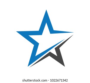 vector logo design of star, dynamic star, slashed star, logo template iconic star