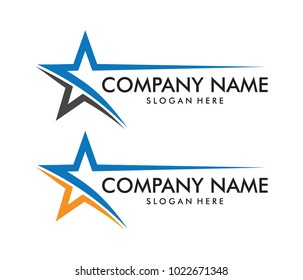 vector logo design of star, dynamic star, slashed star, logo template iconic star