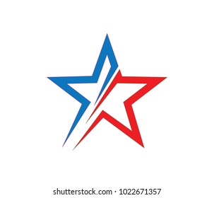 vector logo design of star, dynamic star, slashed star, logo template iconic star