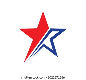 vector logo design of star, dynamic star, slashed star, logo template iconic star
