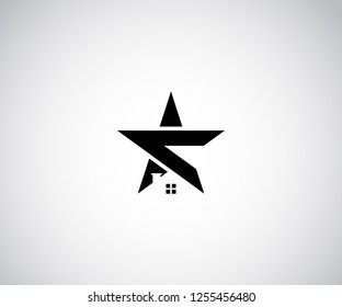 Vector logo design, star home icon