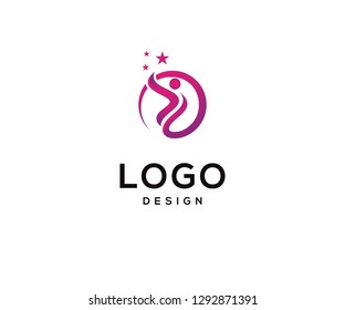 Vector logo design, star icon and people