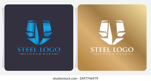 vector logo design for steel fabrication and construction company