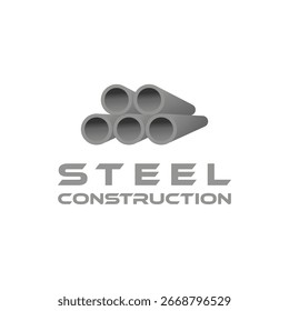 Vector logo design for a steel pipe fabrication and installation construction company. Steel pipe