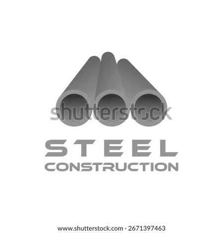 Vector logo design for a steel pipe for construction company. Steel pipe	