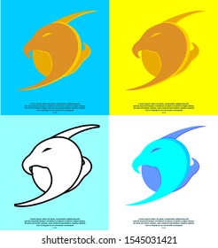 vector logo design style month bird