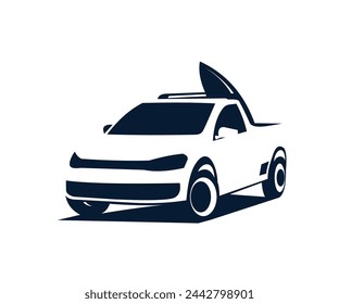 vector logo design surfing car