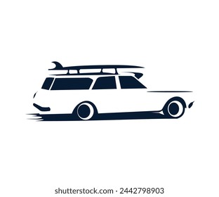 vector logo design surf car