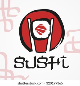 Vector Logo Design. Sushi, Fish, Japanese, Restaurant.