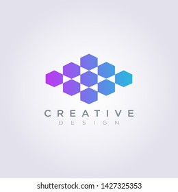 Vector Logo Design Symbol Hexagon icon are arranged.