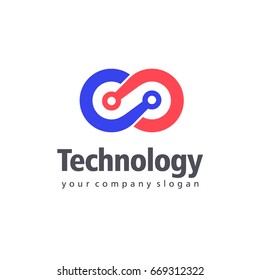 Vector logo design. Technology sign