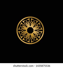 Vector logo design template - abstract symbol in ornamental arabic style - emblem for luxury products, hotels, boutiques, jewelry, oriental cosmetics, restaurants, shops and stores - Vector