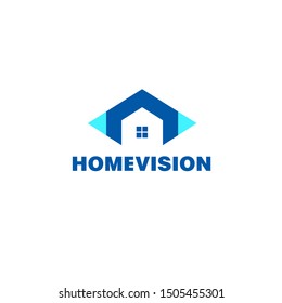 Vector logo design template. Abstract eye and house logo combination. 