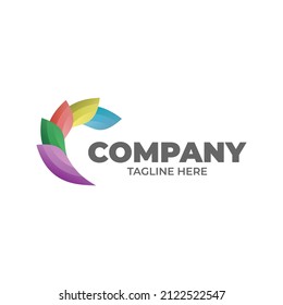 Vector Logo Design Template. Abstract Color Wings Icon Vector illustration.