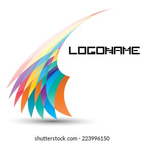 Vector Logo Design Template . Abstract Colorful Wing Icon .