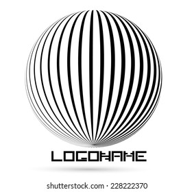 Vector Logo Design Template . Abstract Black and White Stripe Icon 