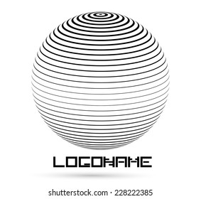 Vector Logo Design Template . Abstract Black and White Stripe Icon . 