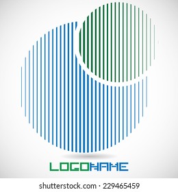 Vector Logo Design Template . Abstract Vertical Stripe Icon . 