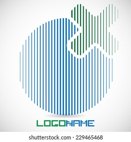 Vector Logo Design Template . Abstract Vertical Stripe Icon . 