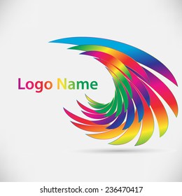 Vector Logo Design Template . Abstract Colorful Wing Icon. Vector illustration.