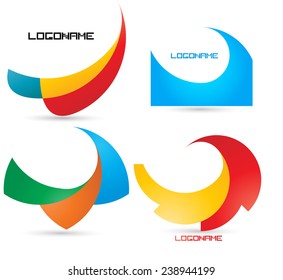 Vector Logo Design Template . Abstract Colorful Wing Icon 