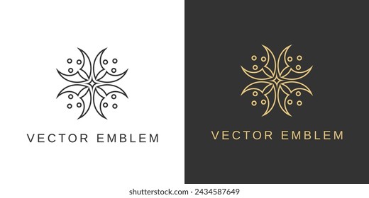 Vector logo design template - abstract symbol in ornamental arabic style - emblem for luxury products