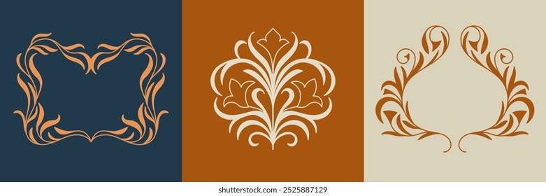 Plantilla de diseño de logotipo de Vector - insignia y emblema abstracto vintage con espacio de copia para texto, fondo minimalista simple 