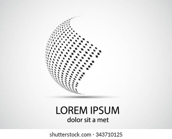 Vector Logo Design Template . Abstract Colorful Stripe Icon . Curved Lines on White Background . Spiral Logo 