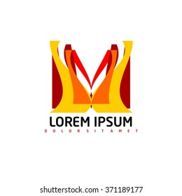 Vector Logo Design Template . Abstract Colorful Stripe Icon .