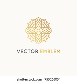 Vector logo design template - abstract symbol in ornamental arabic style - emblem for luxury products, hotels, boutiques, jewelry, oriental cosmetics, restaurants, shops and stores 