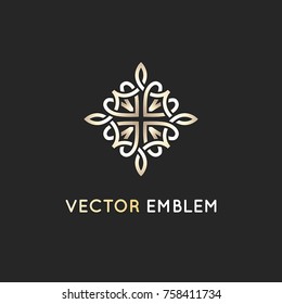 Vector logo design template - abstract symbol in ornamental arabic style - emblem for luxury products, hotels, boutiques, jewelry, oriental cosmetics, restaurants, shops and stores 