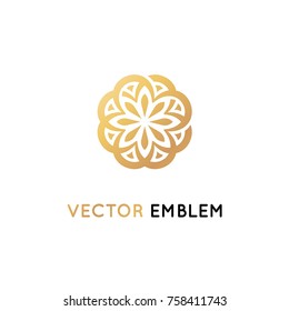 Vector logo design template - abstract symbol in ornamental arabic style - emblem for luxury products, hotels, boutiques, jewelry, oriental cosmetics, restaurants, shops and stores 