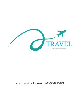 Vector logo design template for airline, airline ticket, travel agency