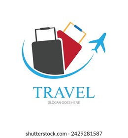 Vector logo design template for airline, airline ticket, travel agency