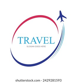 Vector logo design template for airline, airline ticket, travel agency