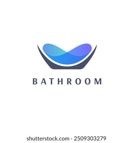 Vector logo design template. Bath tub sign. 