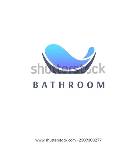 Vector logo design template. Bath tub sign. 