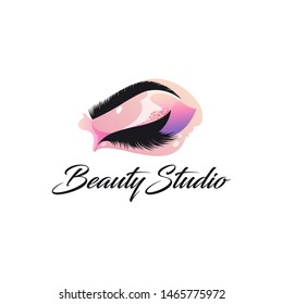 Vector logo design template for beauty salon. Lash and Brow sign.