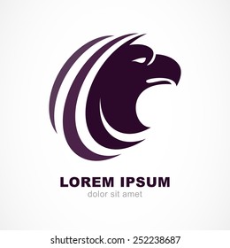 Vector logo design template. Bird head silhouette icon. Business and luxury emblem concept.