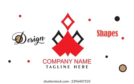Vector  logo design template with black and red triangles. Can be used as an icon for application or corporate identity