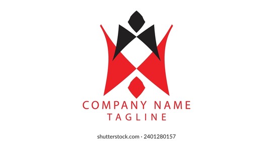 Vector logo design template with black and red triangles. Can be used as an icon for application or corporate identity