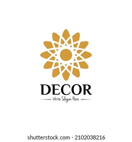 Vector Logo Design Template For Boutique Hotel, Restaurant, Jewelry. Sun Symbol